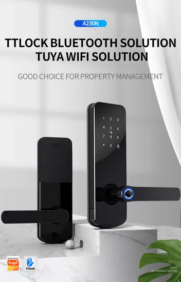 Door Handle Wireless Biometric Fingerprint Digital Cylinder WiFi Smart Door Locks