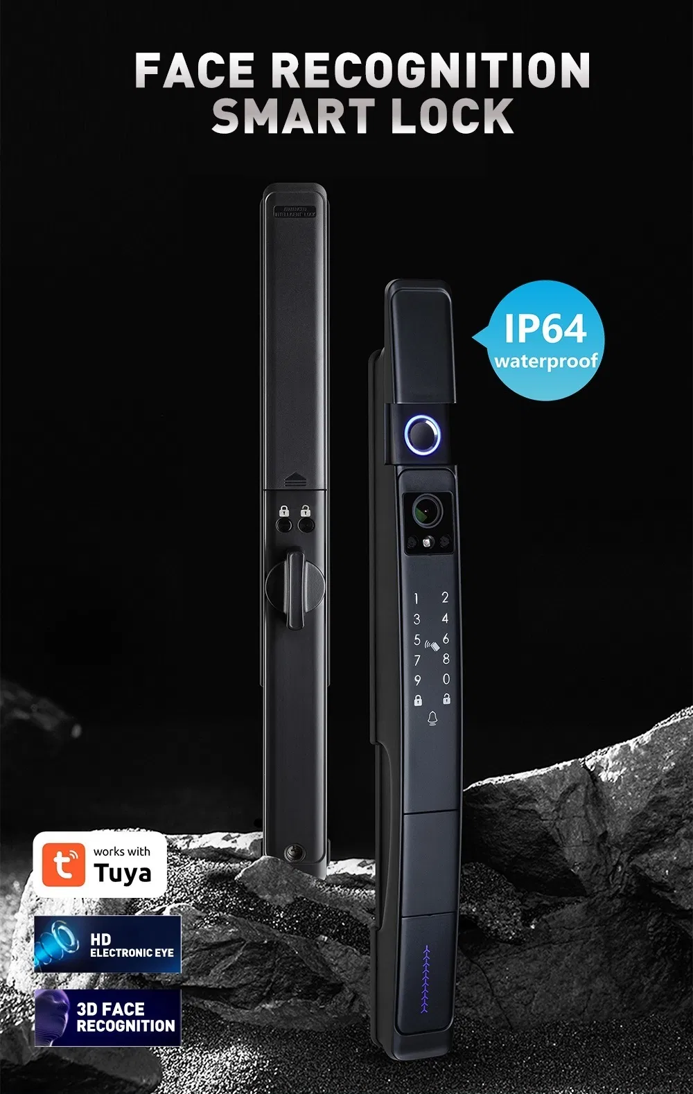2024 New Product 3D Face Recognition Cat's Eye Camera Fingerprint Video Calling Remote Visual Intercom Smart Door Lock