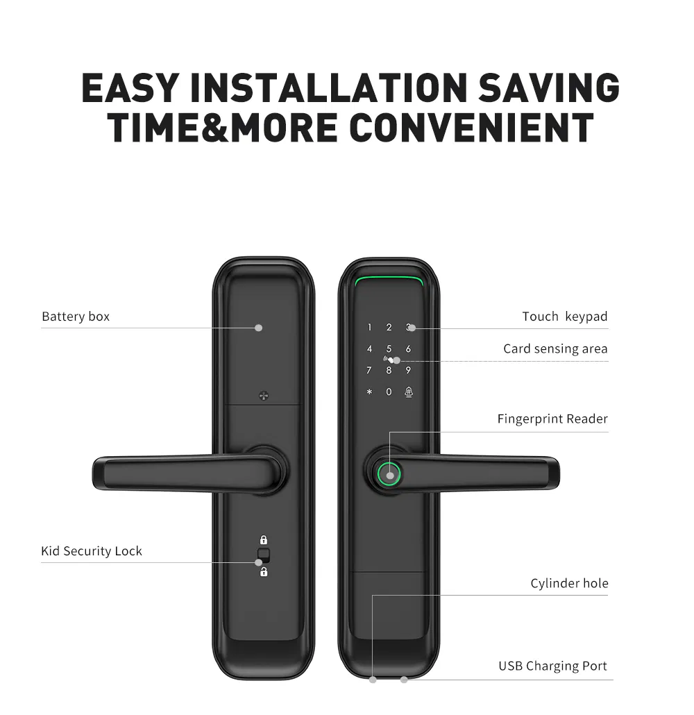 Ttlock Smart Lock Fingerprint Door Lock with Touch Screen Password Electronic Locks for Hotel