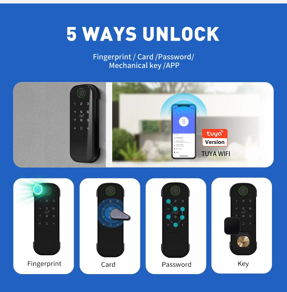 2025 Dual Side Fingerprint Security Smart Lock Tuya APP WiFi Keyless Access for Smart Home Gate Door Lock