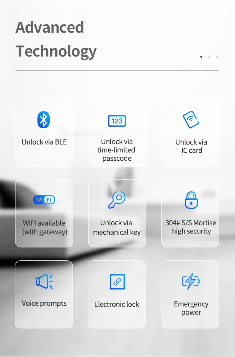 Door Handle Wireless Biometric Fingerprint Digital Cylinder WiFi Smart Door Locks