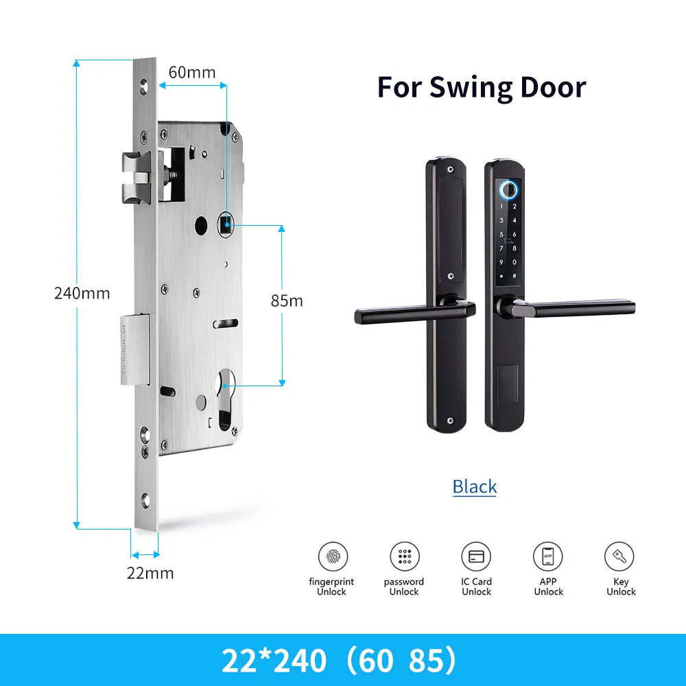 Waterproof Stainless Steel 304 Fingerprint Password Keyless Entry Tuya Samrt Lock