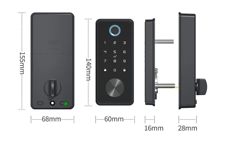 Smart Tuya APP Automatic Electronic Deadbolt Door Locks