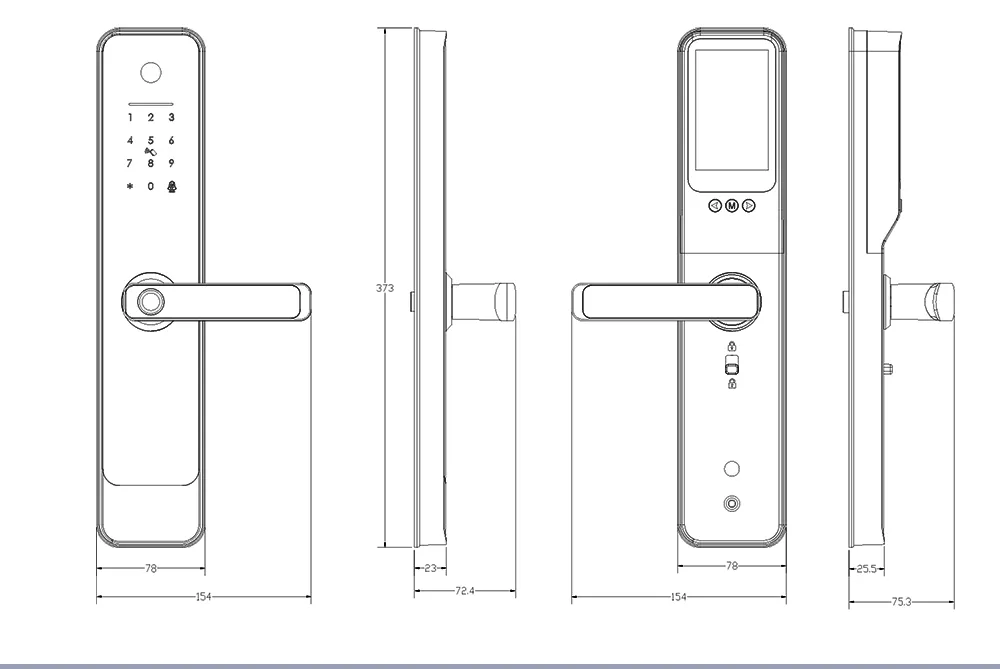 Fingerprint Tuya Smart Digital Electronic Door Lock with Built-in Camera