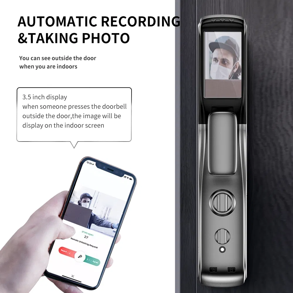 3D Face Recognition Smart Door Lock F13 Camera Auto Close Tuya APP Wi-Fi Record Video
