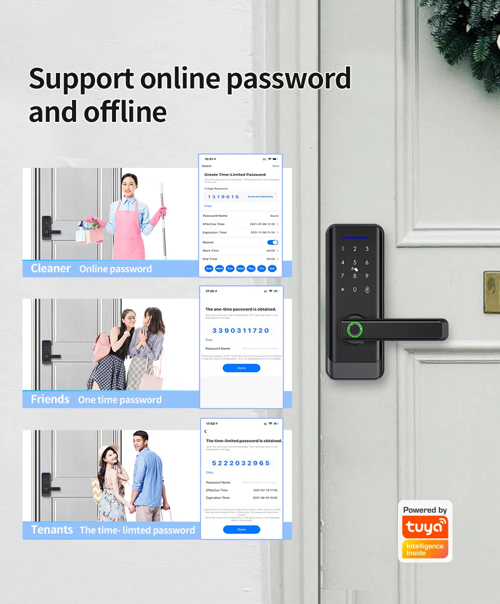Smart Digital Handle Lock with Fingerprint Password and Tuya Function