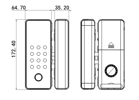 Tuya - System Smart Glass Door Lock with Password and Fingerprint Unlocking Functions