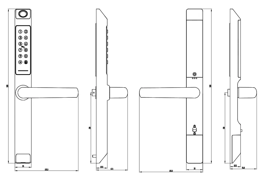 Glass Door and Wooden Door Pull Handle Electronic Security Lock Ttlock Smart Door Lock