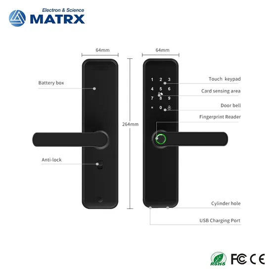 WiFi Fingerprint Handle Door Lock Long Distance Control Electronic Tuya APP