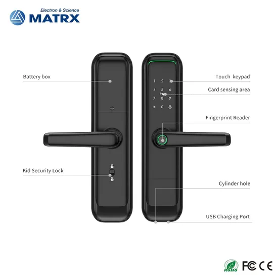 Tuya Smart Lock Fingerprint Door Lock with Touch Screen Password Electronic Locks for Hotel