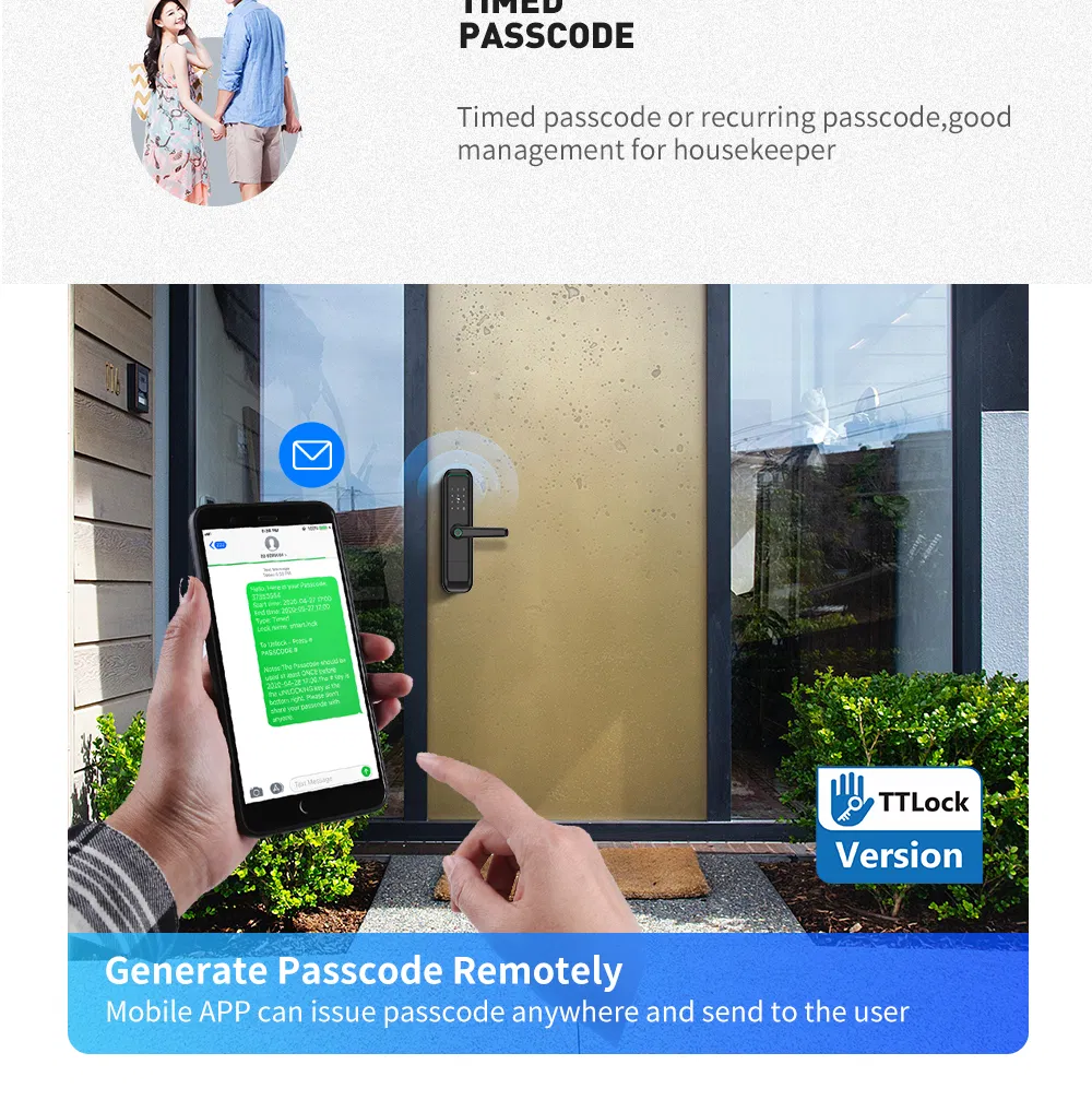 Ttlock Smart Lock Fingerprint Door Lock with Touch Screen Password Electronic Locks for Hotel