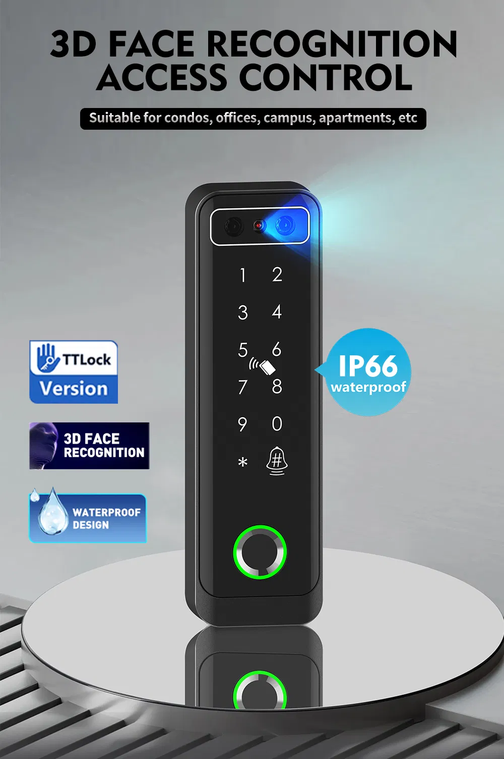 2024 New Product 3D Face Recognition Access Control with Ttlock System