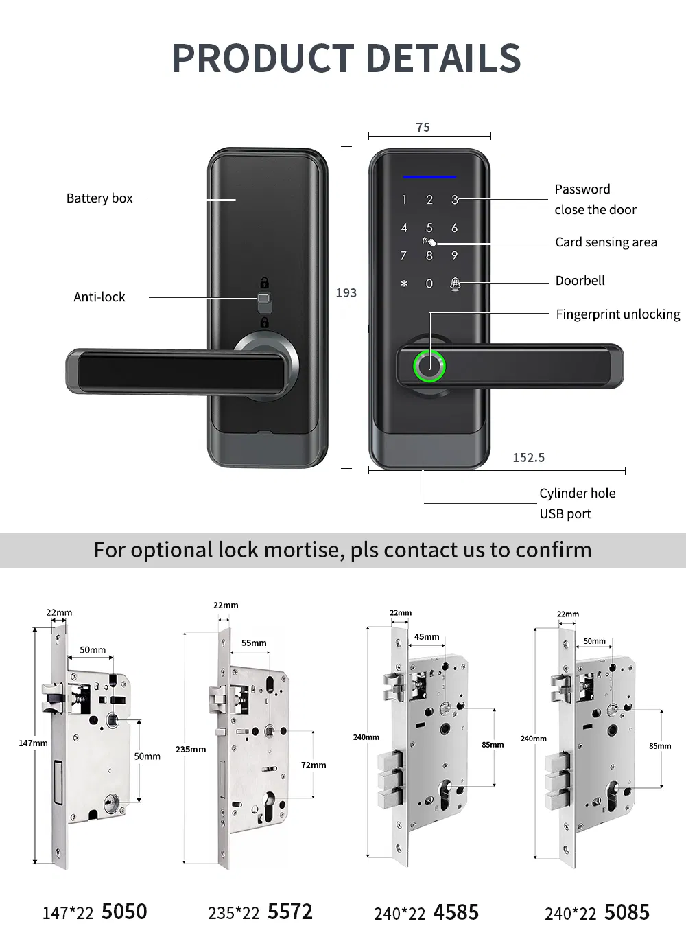 Hot Sale Ttlock APP Remote Control Fingerprint Door Lock