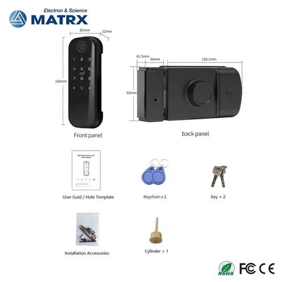 2025 Dual Side Fingerprint Security Smart Lock Tuya APP WiFi Keyless Access for Smart Home Gate Door Lock