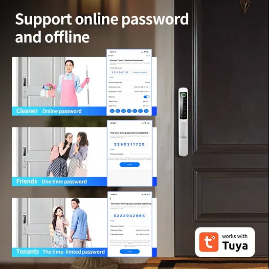 IP65 Double-Sided Fingerprint Stainless Steel Smart Lock with Tuya System