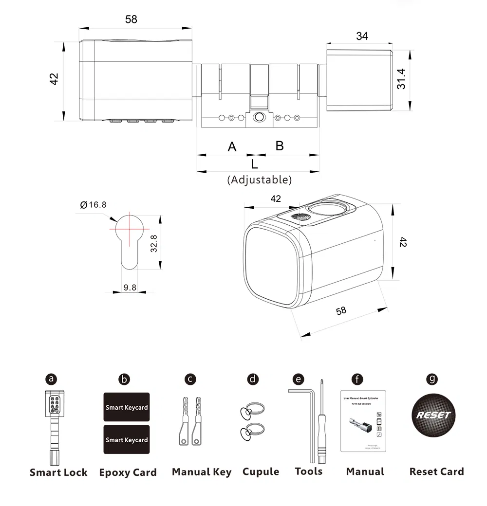 Good Quality Tuya Remote Control Fingerprint and Password Hardware Smart Door Lock