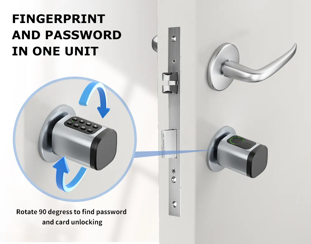 Digital Biometric Fingerprint and Password Intelligent Cylinder Smart Lock with Ttlock APP